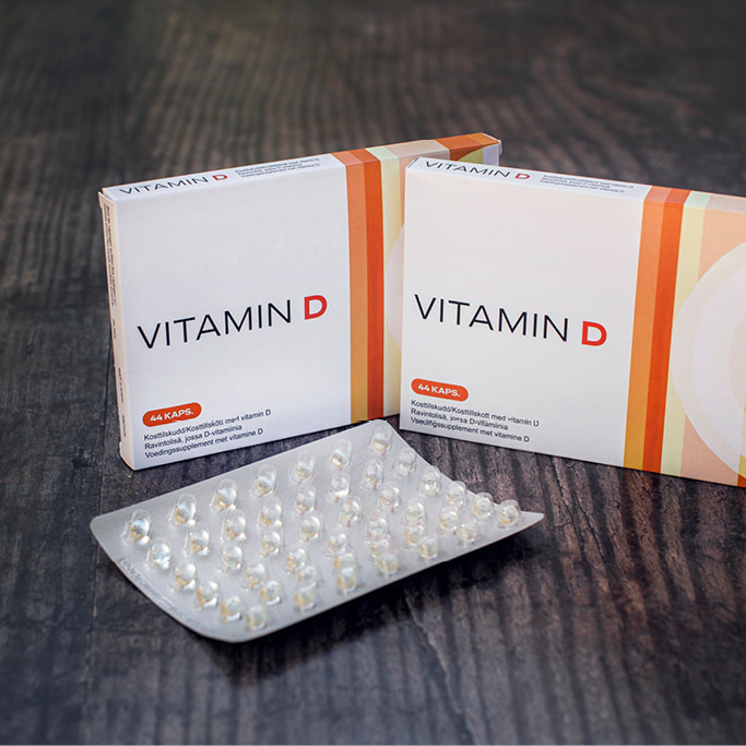 Vitamin D, två lådor plus kapslar